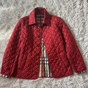 Burberry Red Quilted Puffer Jacket